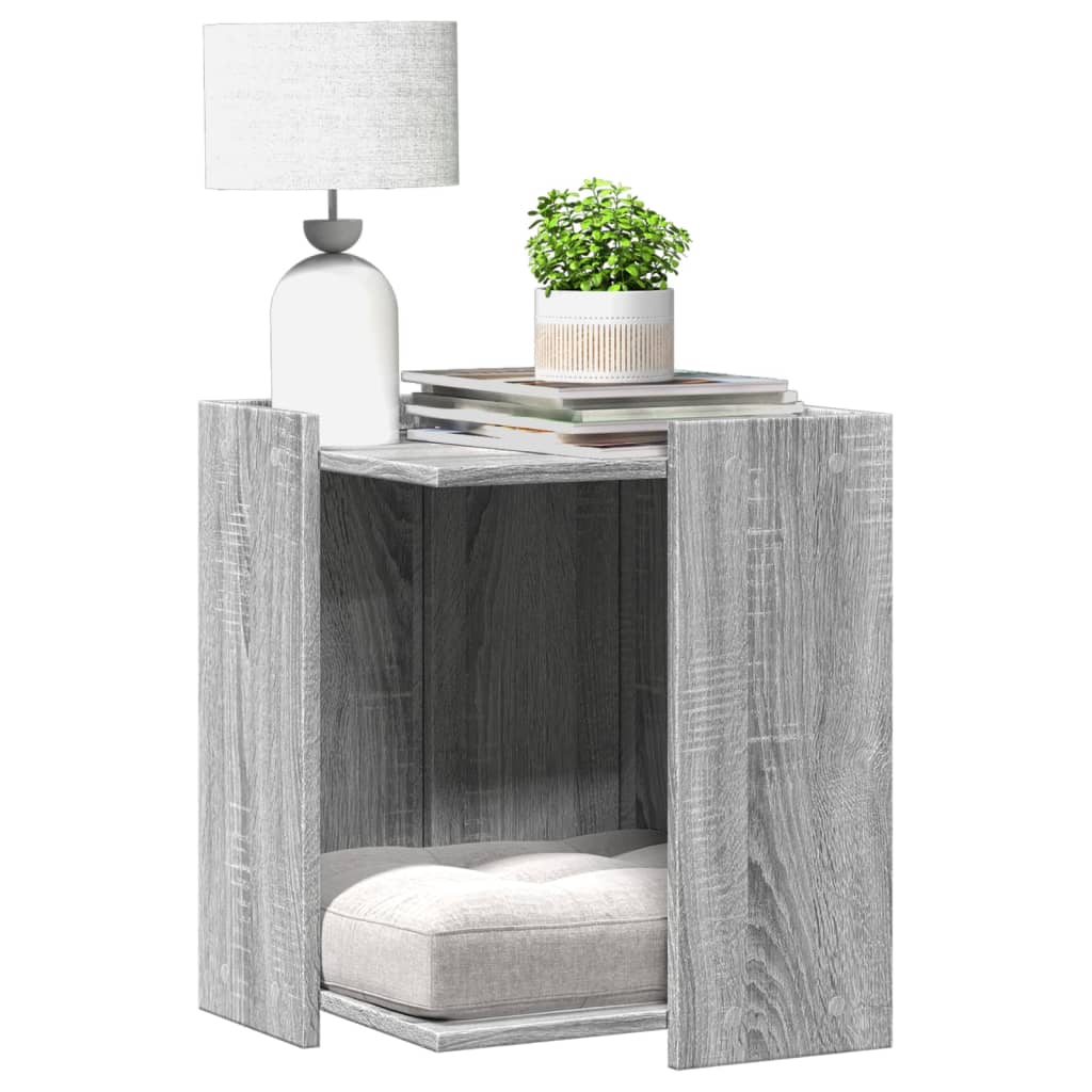 vidaXL Katzenklo Grau Sonoma 42x42x51 cm Holzwerkstoff