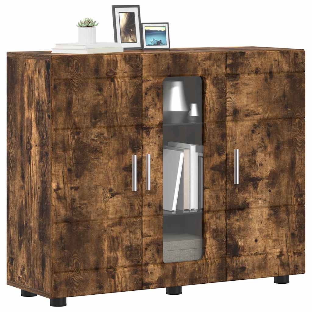 vidaXL Sideboard mit Tür Räuchereiche 55,5 x 29 x 100 cm Holzwerkstoff - Image 3