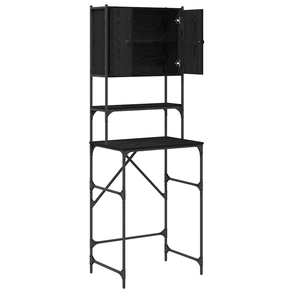 vidaXL Waschmaschinenschrank Schwarze Eiche 68 x 48,5 x 194 cm - Image 5