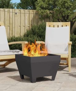 vidaXL Feuerstelle Schwarz 50 x 50 x 38 cm Stahl
