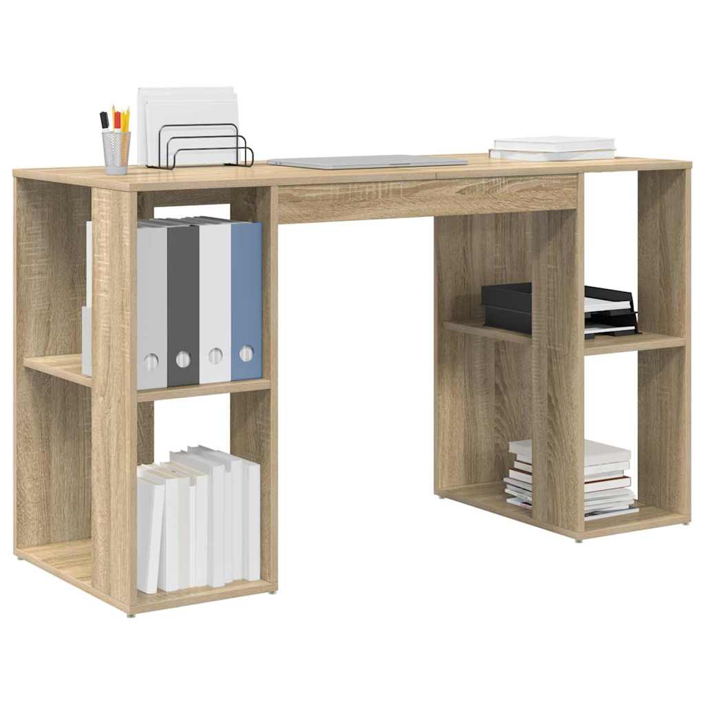vidaXL Schreibtisch Sonoma-Eiche 130 x 50,5 x 75 cm Holzwerkstoff - Image 3