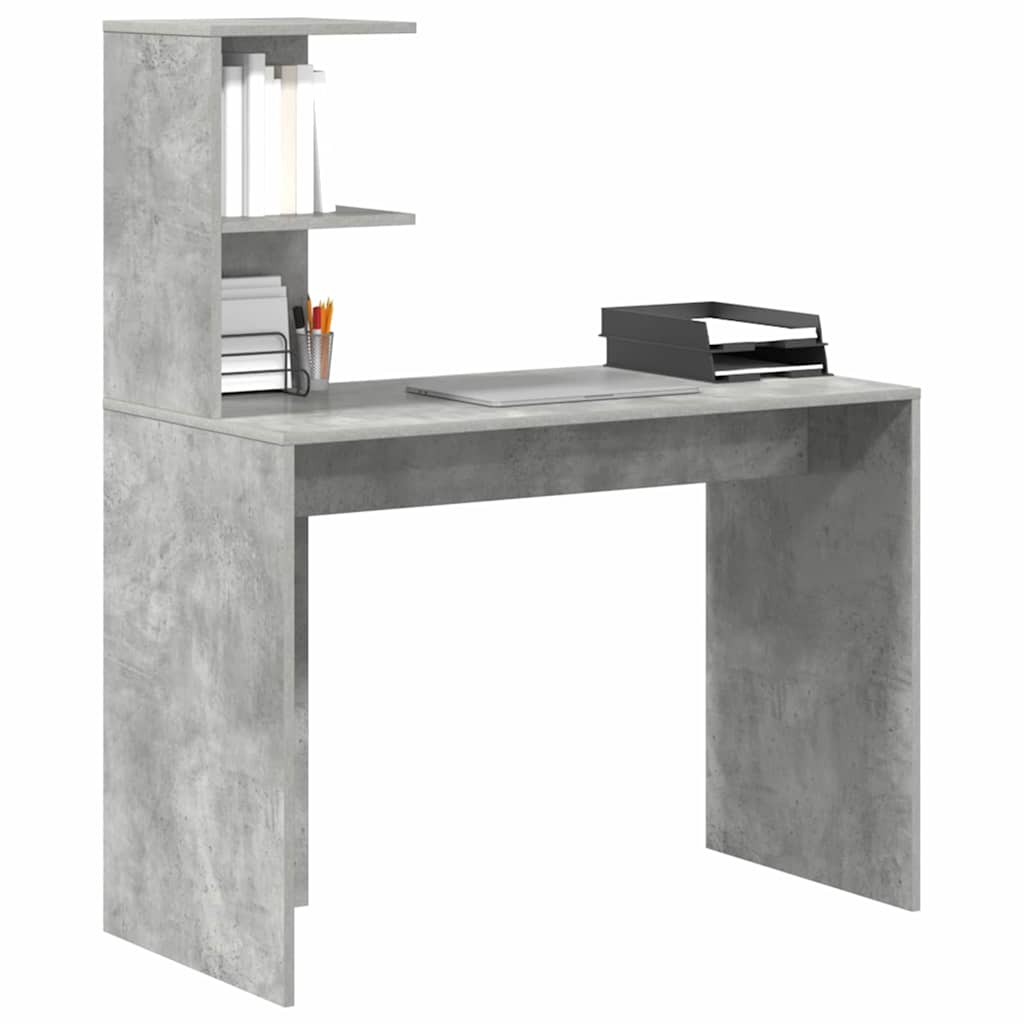 vidaXL Schreibtisch Beton Grau 102 x 50 x 124 cm Holzwerkstoff - Image 3