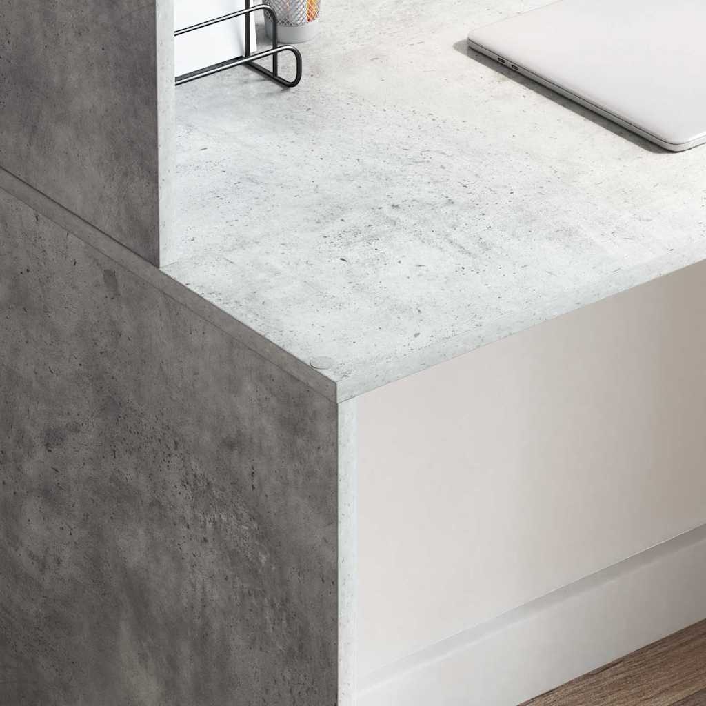 vidaXL Schreibtisch Beton Grau 102 x 50 x 124 cm Holzwerkstoff - Image 4