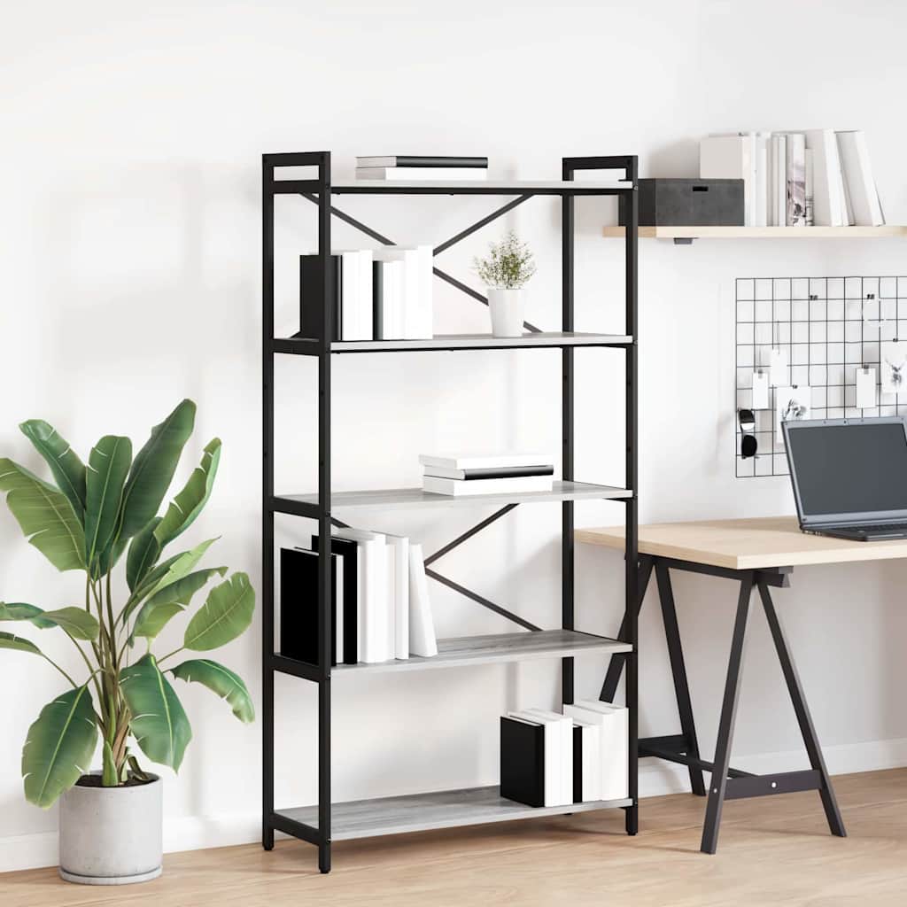 vidaXL Bücherregal Grau Sonoma 80 x 30 x 153 cm Holzwerkstoff