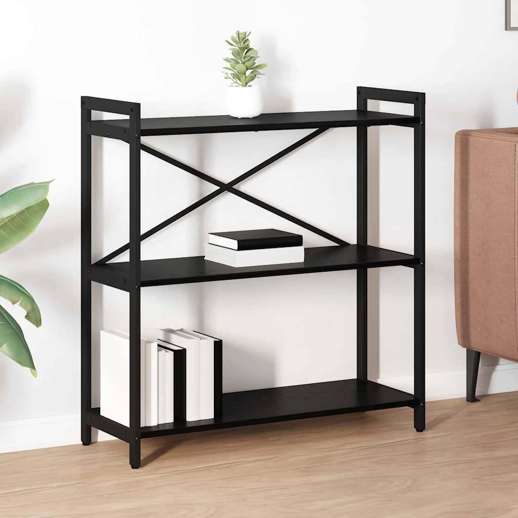 vidaXL Bücherregal Schwarz Eichen-Optik 80 x 30 x 83 cm Holzwerkstoff
