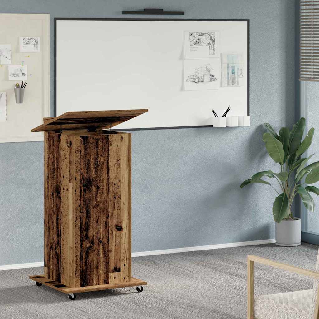 vidaXL Podium mit Schubladen Altholz 55 x 55 x 107 cm Holzwerkstoff