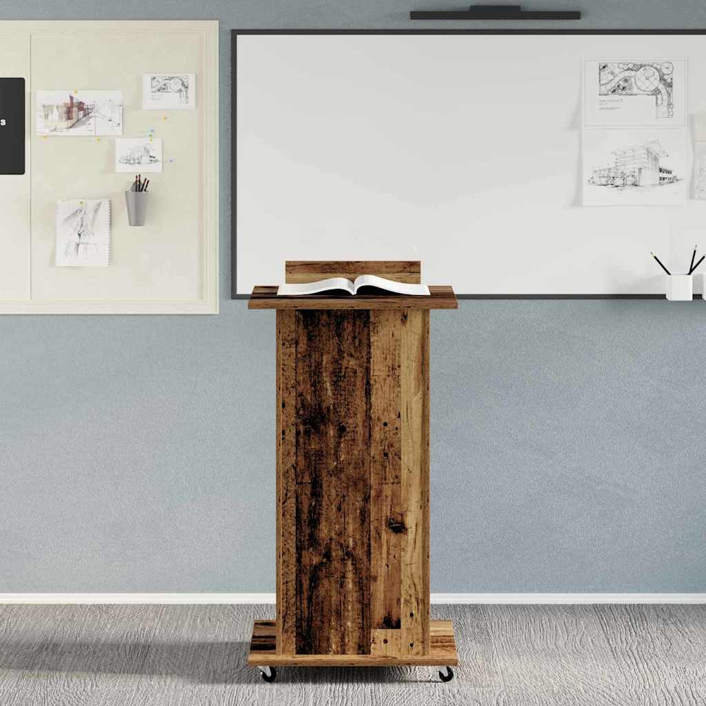 vidaXL Podium mit Schubladen Altholz 55 x 55 x 107 cm Holzwerkstoff - Image 4