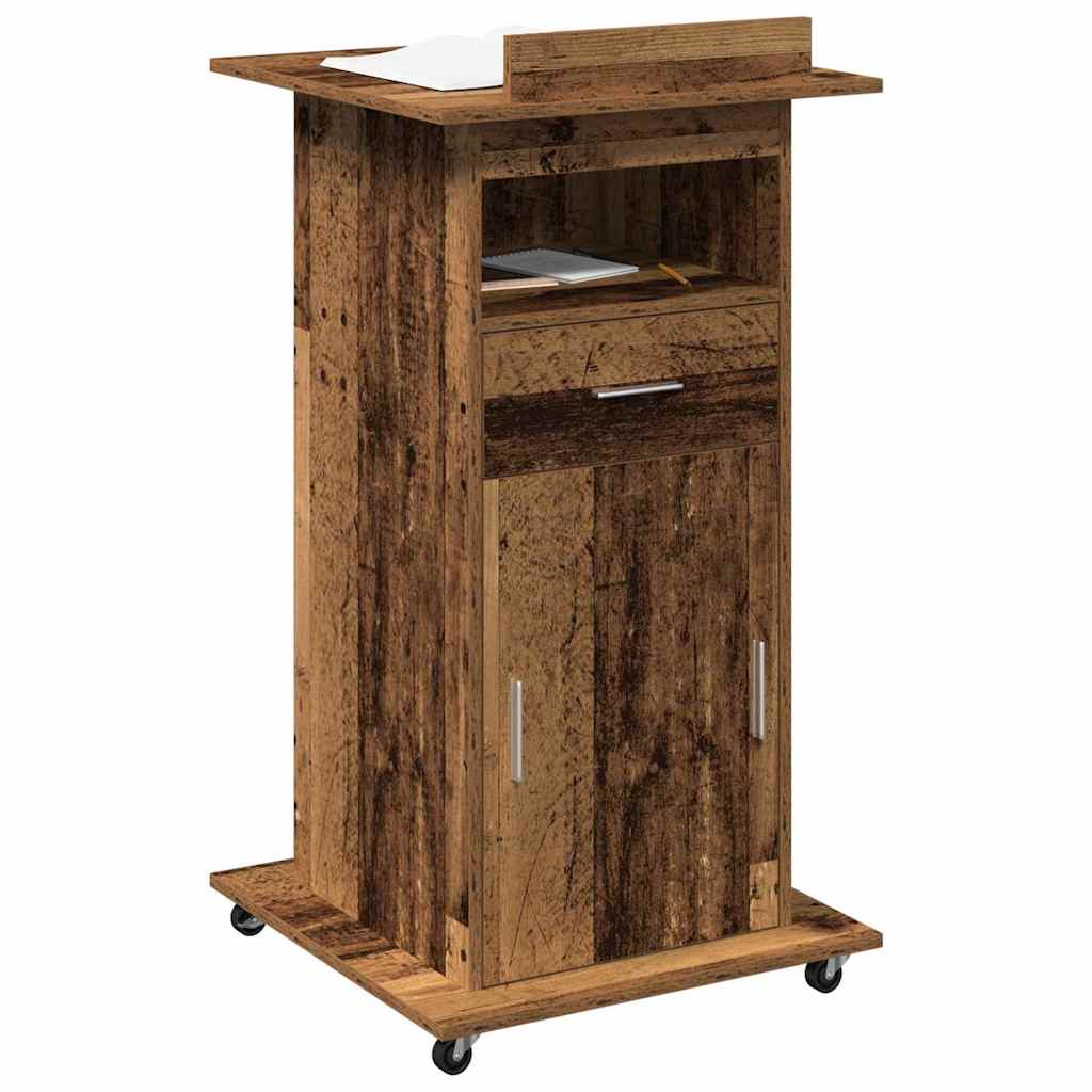 vidaXL Podium mit Schubladen Altholz 55 x 55 x 107 cm Holzwerkstoff - Image 3
