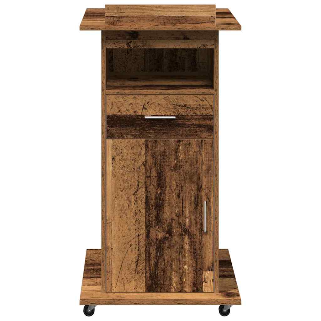 vidaXL Podium mit Schubladen Altholz 55 x 55 x 107 cm Holzwerkstoff - Image 5