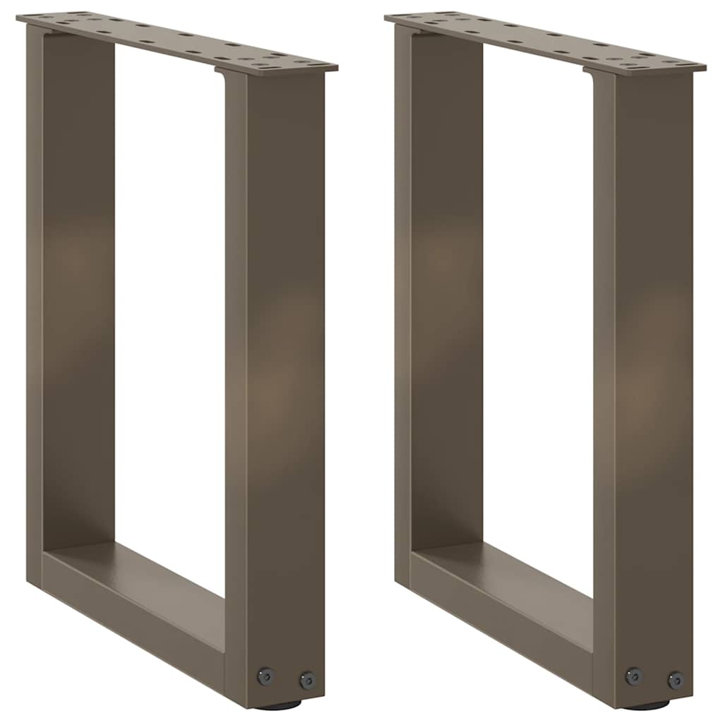 vidaXL Patas para mesa de centro en forma de U (2 unidades, acero natural, 28 x 42-43 cm)