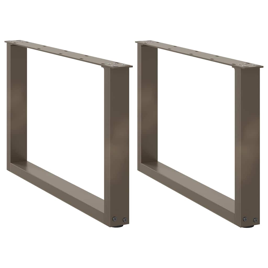 vidaXL Patas para mesa de centro en forma de U (2 unidades, acero natural, 60 x 42-43 cm)