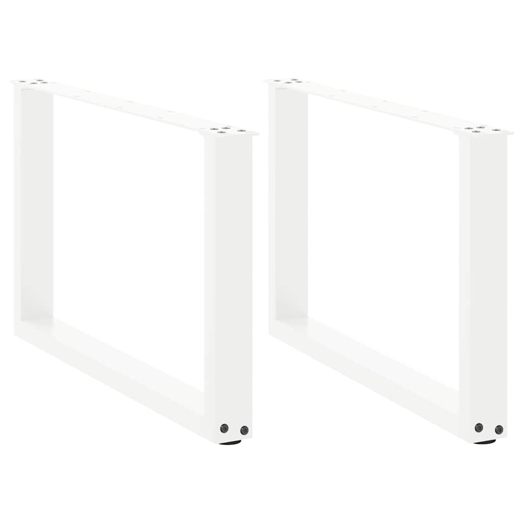 vidaXL Patas para mesa de centro en forma de U (2 unidades), color blanco, 70 x (42-43) cm, acero