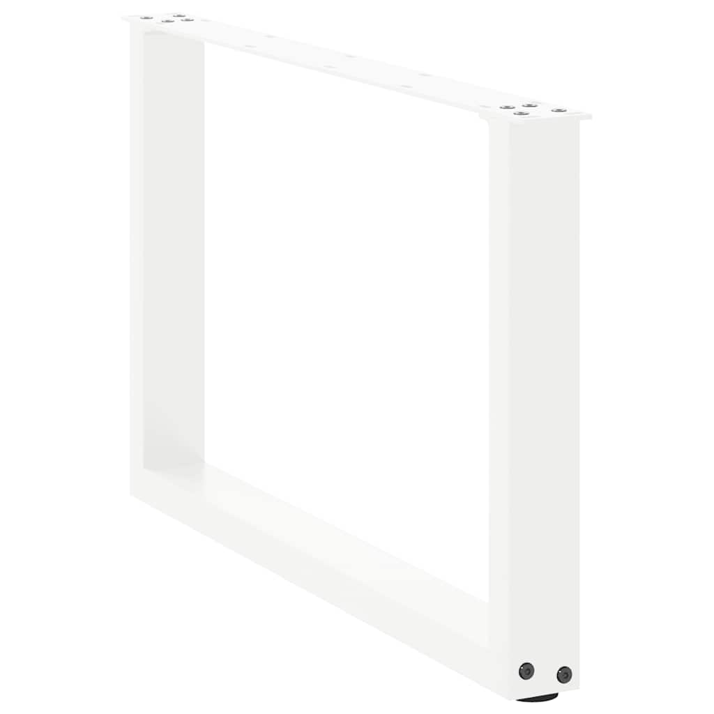 vidaXL Patas para mesa de centro en forma de U (2 unidades), color blanco, 70 x (42-43) cm, acero - Image 4