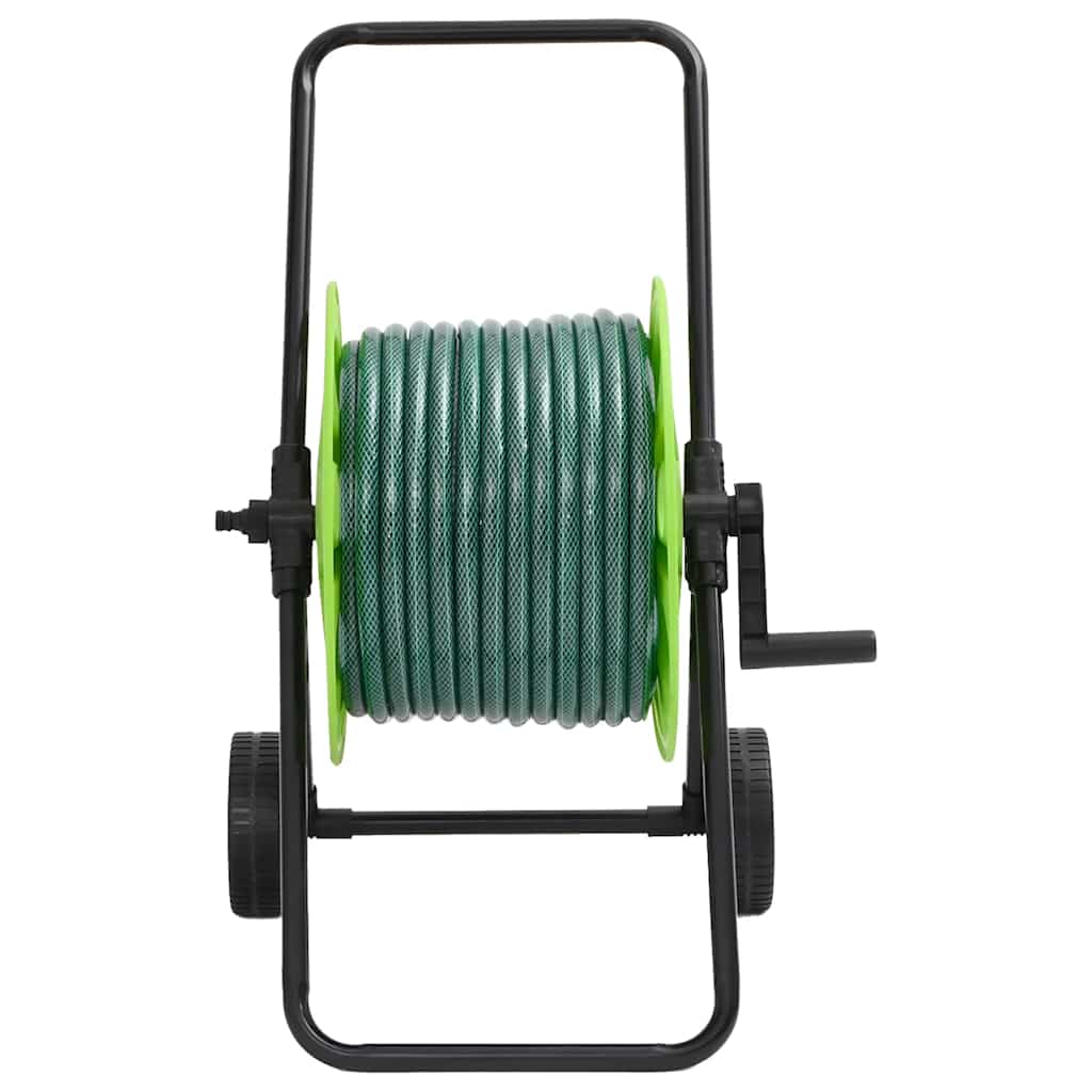 Carrello Avvolgitubo Verde Con Set Raccordi Tubo 0,75" 30 M Pvc