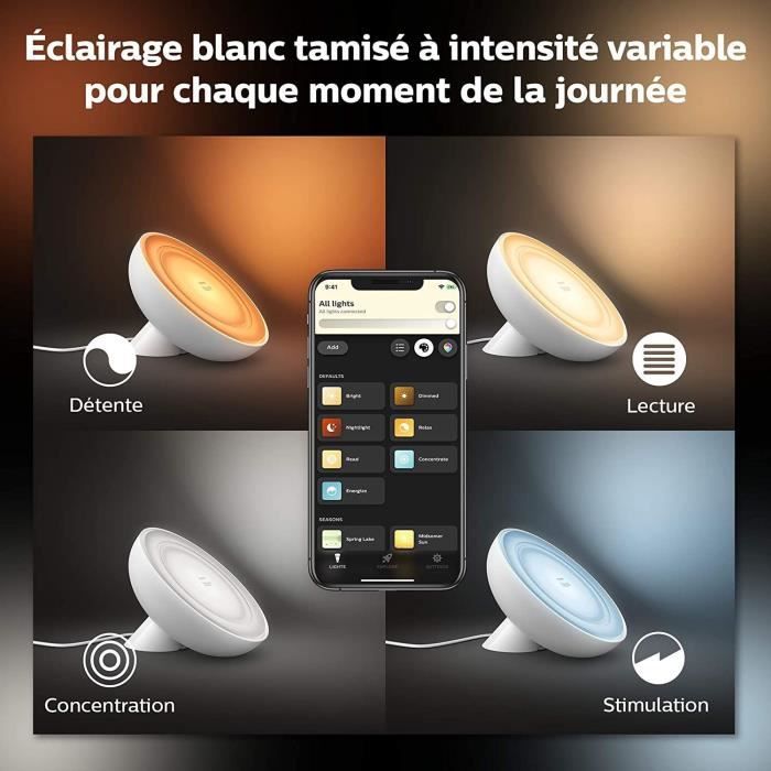 Philips Hue White & Color Ambiance, Bloom Lamp, 4th Generation - White, Bluetooth, Lavora Con Alexa, Google, Homekit - Image 5