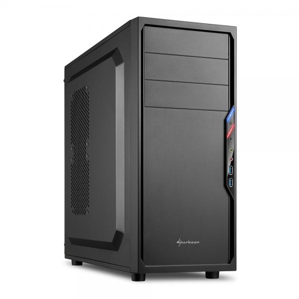 Sharkoon Case Vs4-V, Atx, 6 Slots Expansion, 2xusb 3.0 Front, Drive Bay Da 2,5/3,5/5,25, 1x120mm Fan Front, No Psu, Colore Nero