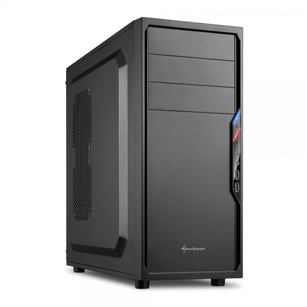 Sharkoon Case Vs4-S, Atx, 6 Slots Expansion, 2 Usb2.0 Front, Drive Bay Da 2,5"/3,5"/5,25", 1x120mm Fan Installed, No Psu, Nero