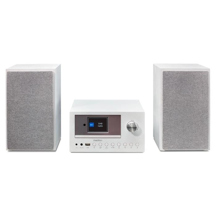 Mini Hifi System - Medion - Radio Internet Dab/fm - Lettore Cd - 2x15w Rms - Bianco