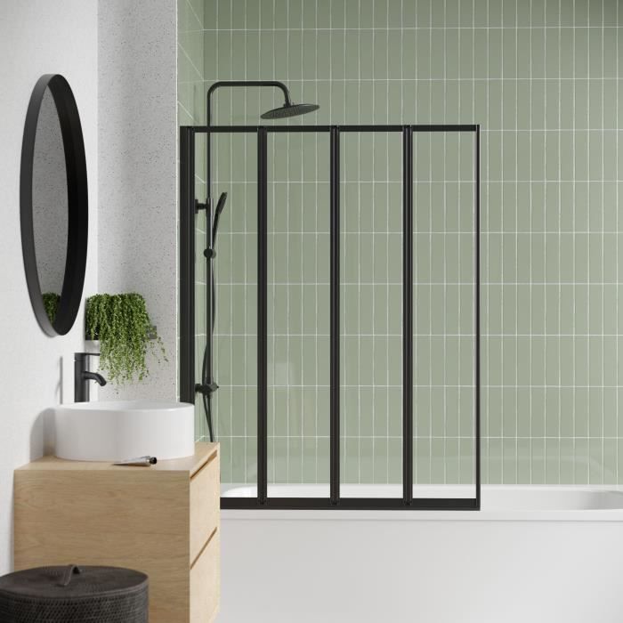 Parete Vasca 4 Pannelli - Gelco - Lexia Nero - 110 X 140