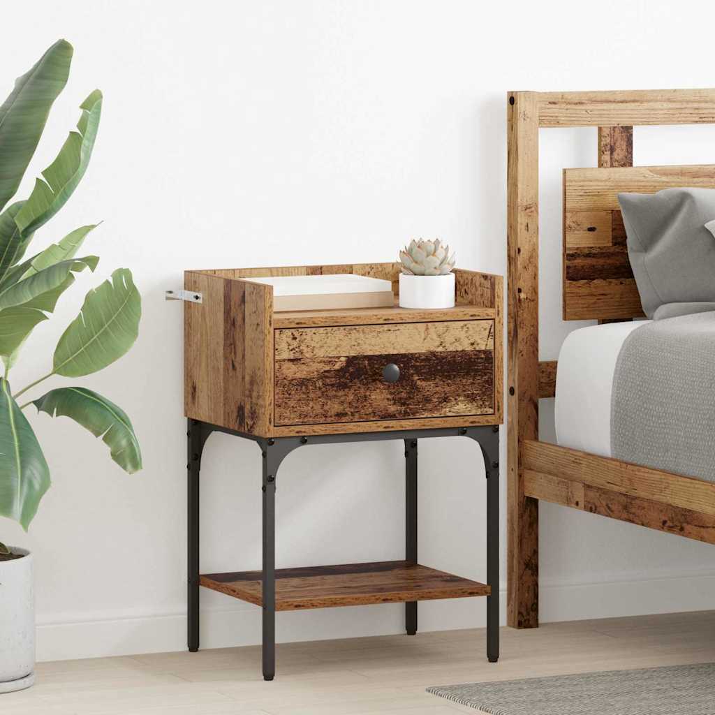 Comodino 2 Pcs Legno Vecchio 40 X 29 X 60 Cm Legno Multistrato