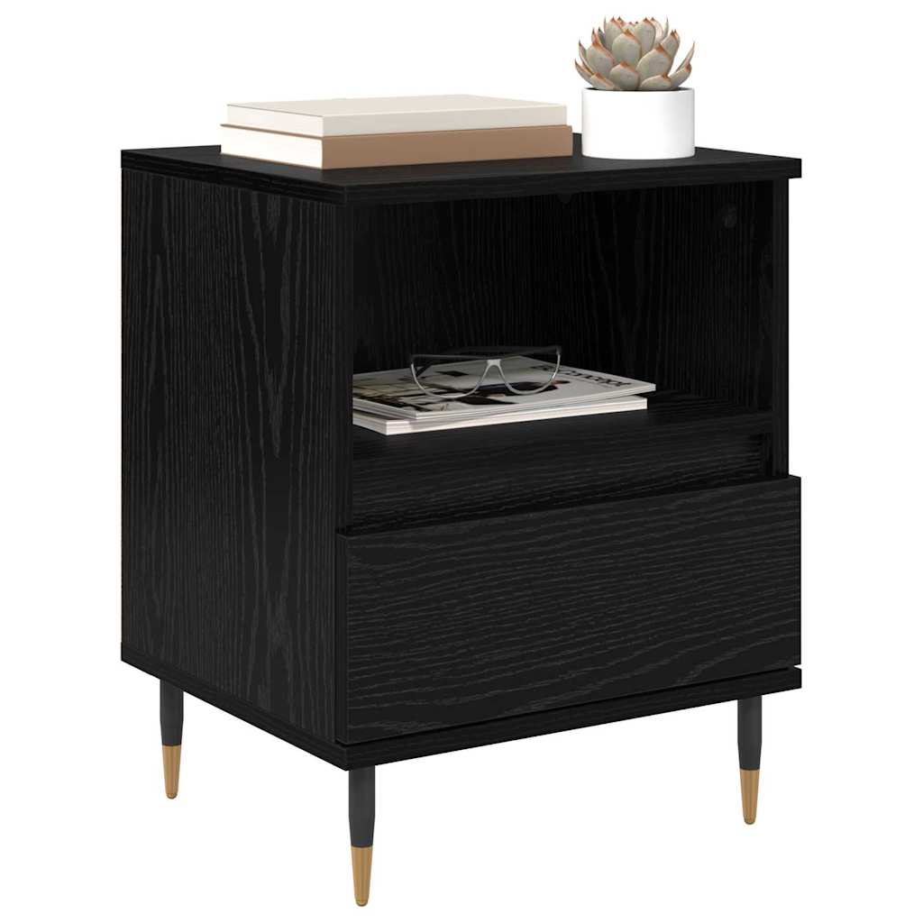 Armadio Da Notte Con Cassetto 2 Pcs Rovere Nero 40 X 35 X 50 cm - Image 3