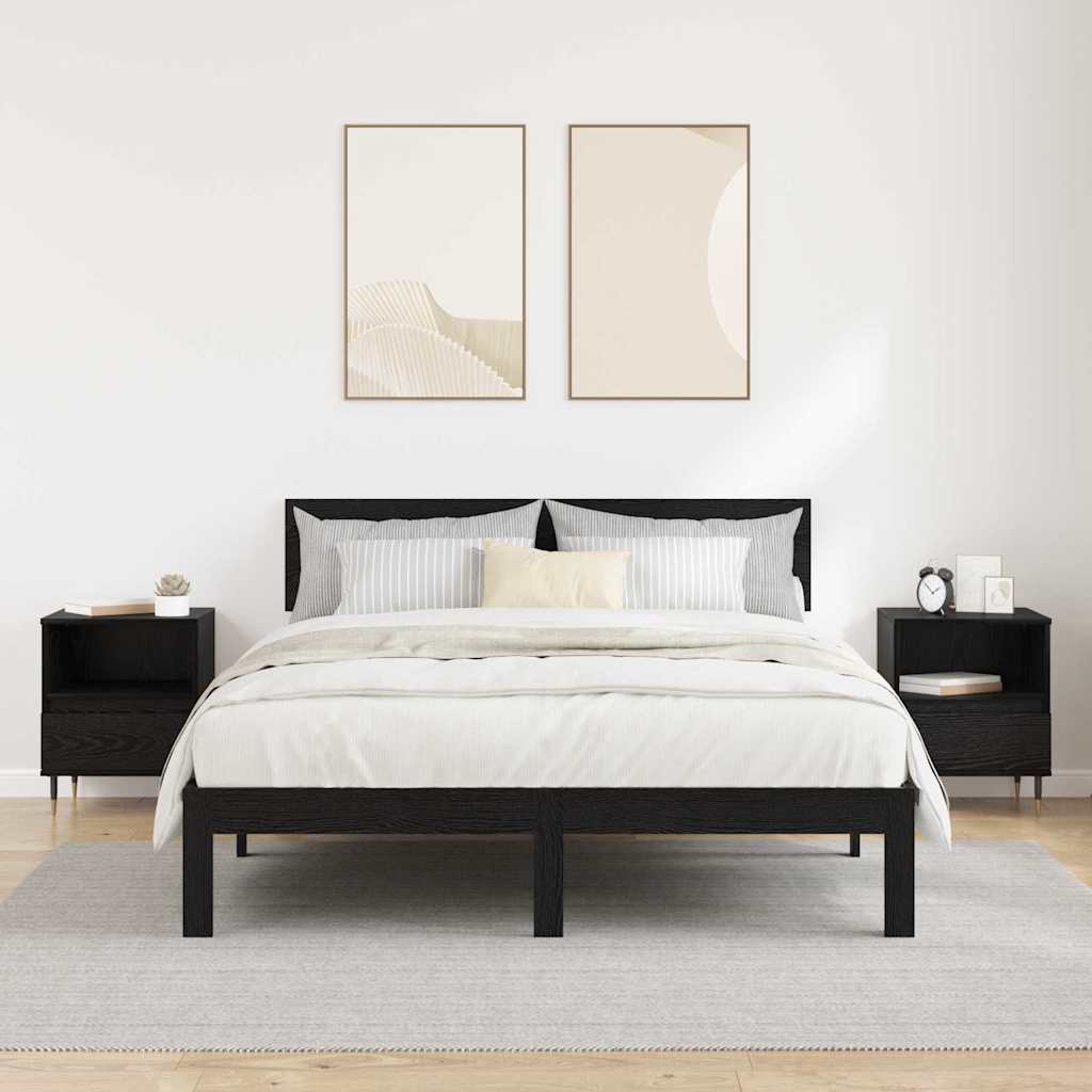 Armadio Da Notte Con Cassetto 2 Pcs Rovere Nero 40 X 35 X 50 cm - Image 4