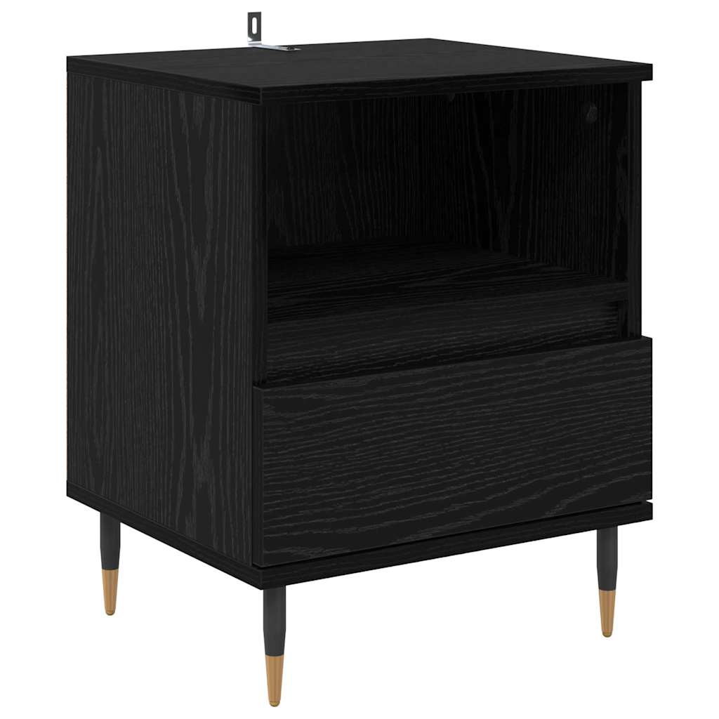 Armadio Da Notte Con Cassetto 2 Pcs Rovere Nero 40 X 35 X 50 cm - Image 6