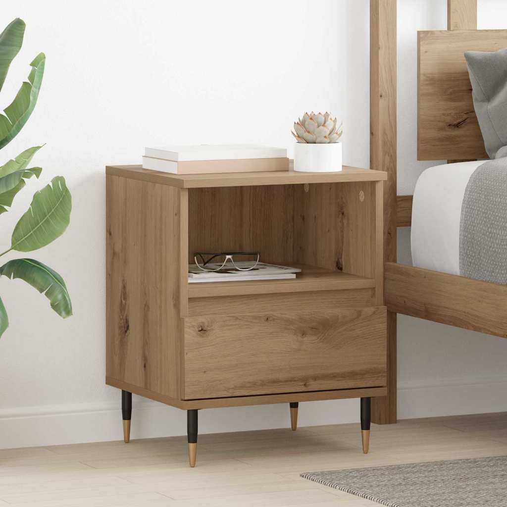 Armadio Da Notte 2 Pcs Rovere Artigianale 40 X 35 X 50 cm