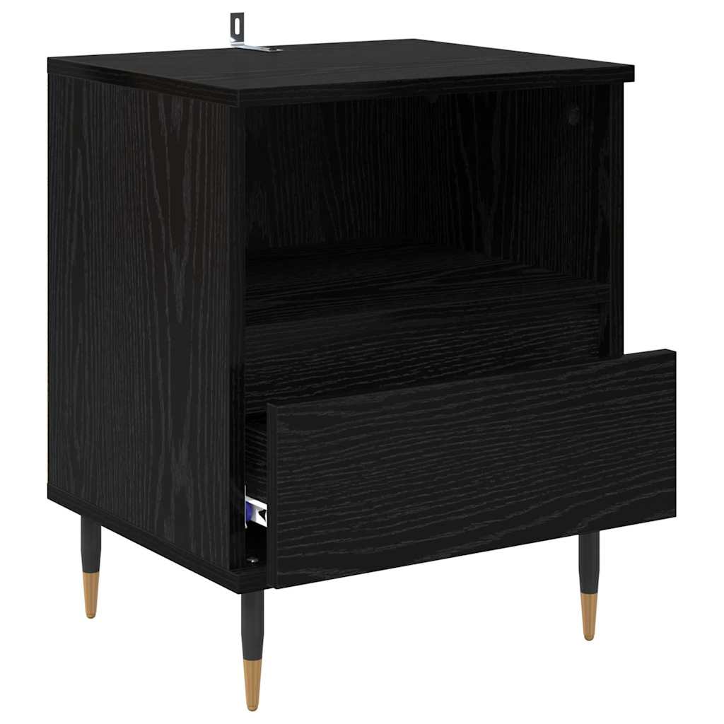 Armadio Da Notte Con Cassetto 2 Pcs Rovere Nero 40 X 35 X 50 cm - Image 5