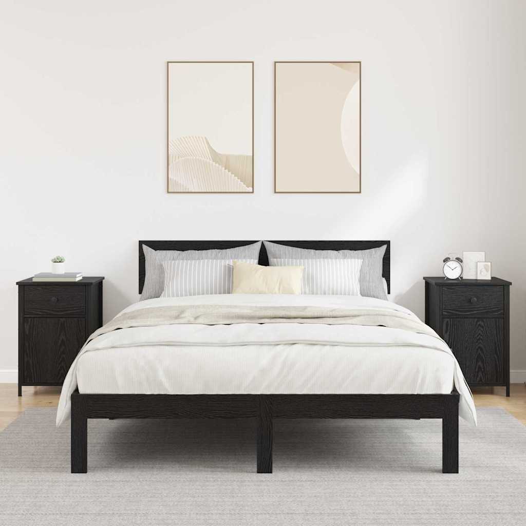 Armadio Da Notte Con Cassetto 2 Pcs Rovere Nero 40 X 42 X 60 cm - Image 4