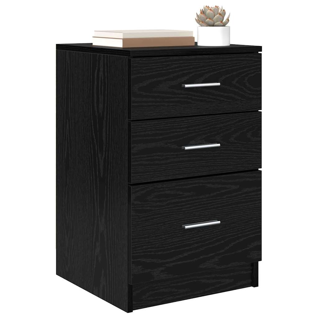 Armadio Da Notte Rovere Nero 40 X 40 X 63 Cm Legno Multistrato - Image 3