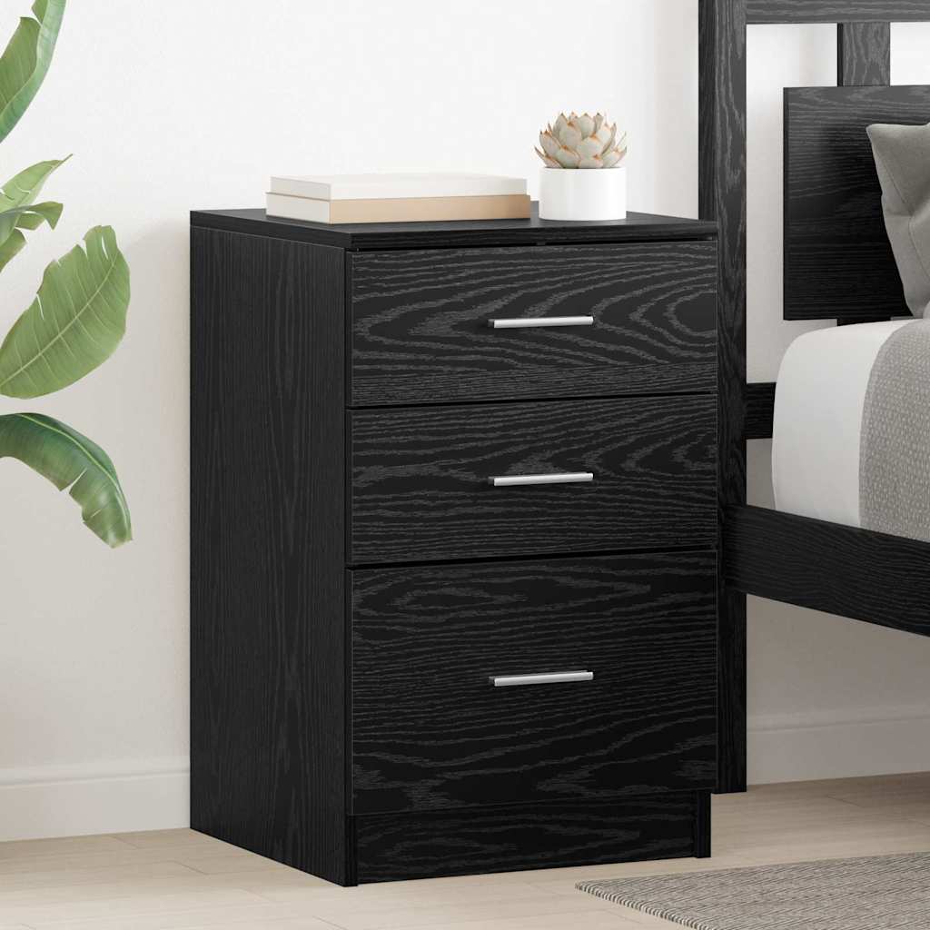 Armadio Da Notte Rovere Nero 40 X 40 X 63 Cm Legno Multistrato