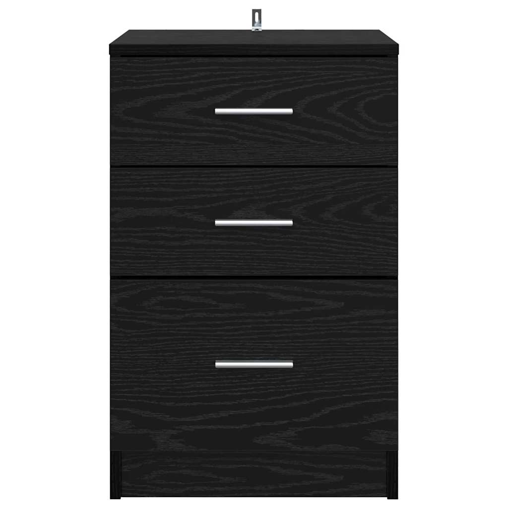 Armadio Da Notte Rovere Nero 40 X 40 X 63 Cm Legno Multistrato - Image 6