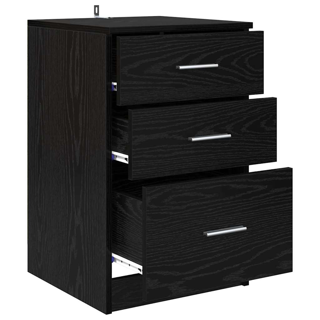 Armadio Da Notte Rovere Nero 40 X 40 X 63 Cm Legno Multistrato - Image 5