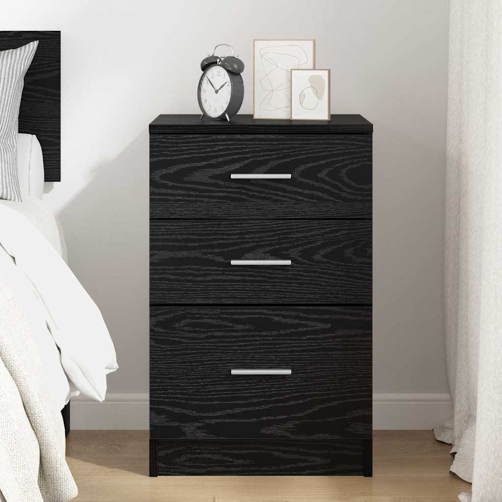 Armadio Da Notte Rovere Nero 40 X 40 X 63 Cm Legno Multistrato - Image 4