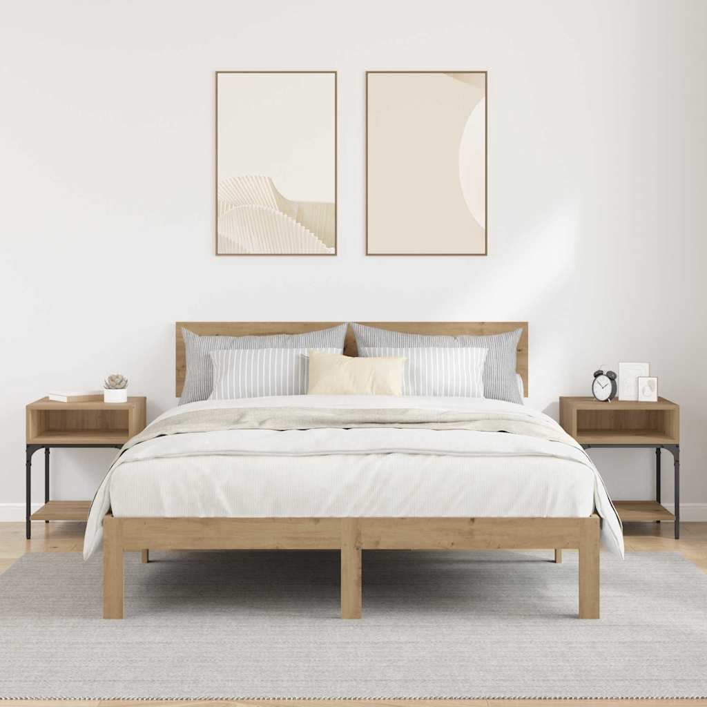 Comodino 2 Pcs Rovere Artigianale 40 X 40 X 50 cm - Image 4