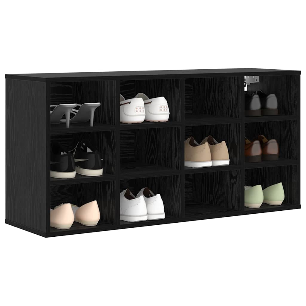Mobile Per Scarpe Con Lo Scaffale Rovere Nero 103 X 30 X 51 cm - Image 3