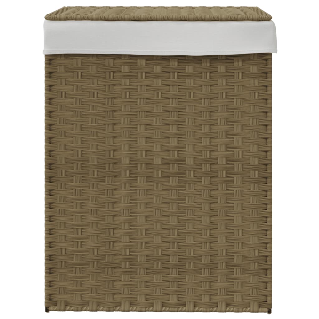Cesto Portabiancheria Con Coperchio 46x33x60 Cm Polyrattan - Image 3