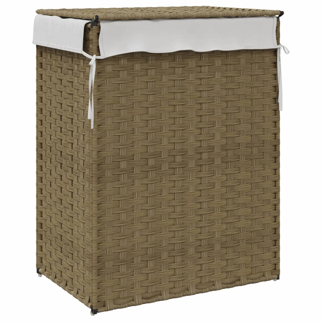 Cesto Portabiancheria Con Coperchio 46x33x60 Cm Polyrattan - Image 5