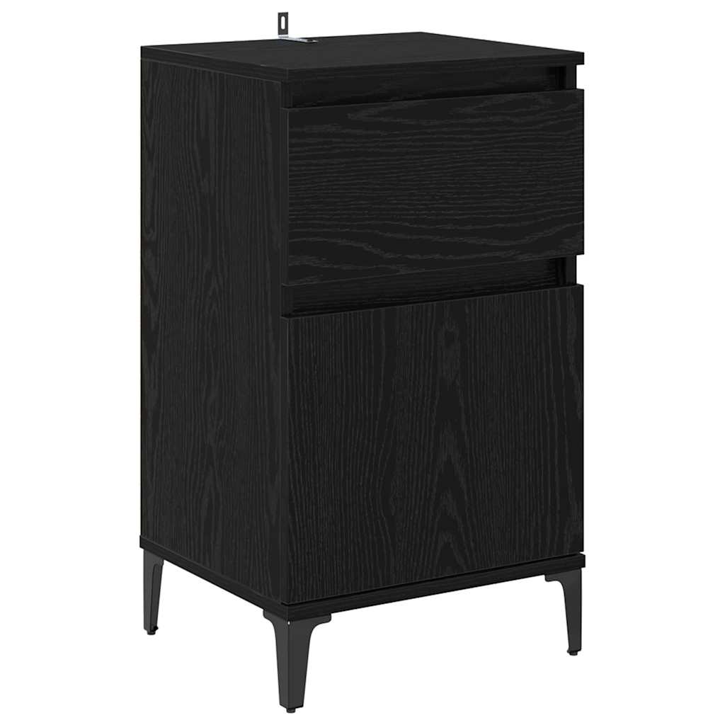 Armadio Da Notte Con Cassetto 2 Pcs Rovere Nero 40 X 35 X 70 cm - Image 6