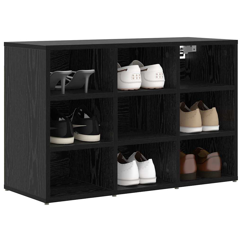 Mobile Per Scarpe Con Lo Scaffale Rovere Nero 77,5 X 30 X 51 cm - Image 3