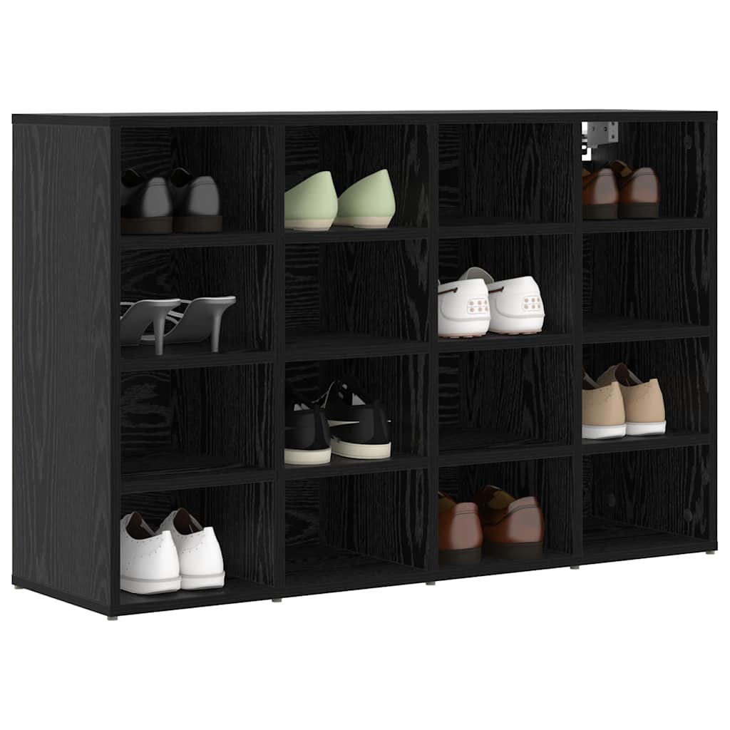Mobile Per Scarpe Con Lo Scaffale Rovere Nero 103 X 30 X 67 cm - Image 3