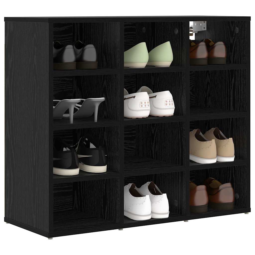 Mobile Per Scarpe Con Lo Scaffale Rovere Nero 77,5 X 30 X 67 cm - Image 3