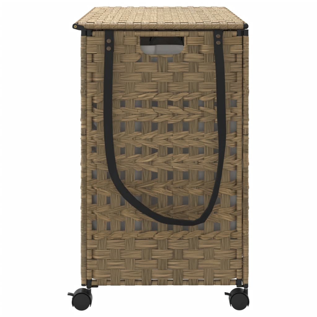 Cesto Portabiancheria Con Ruote 66x35x60 Cm Rattan - Image 4