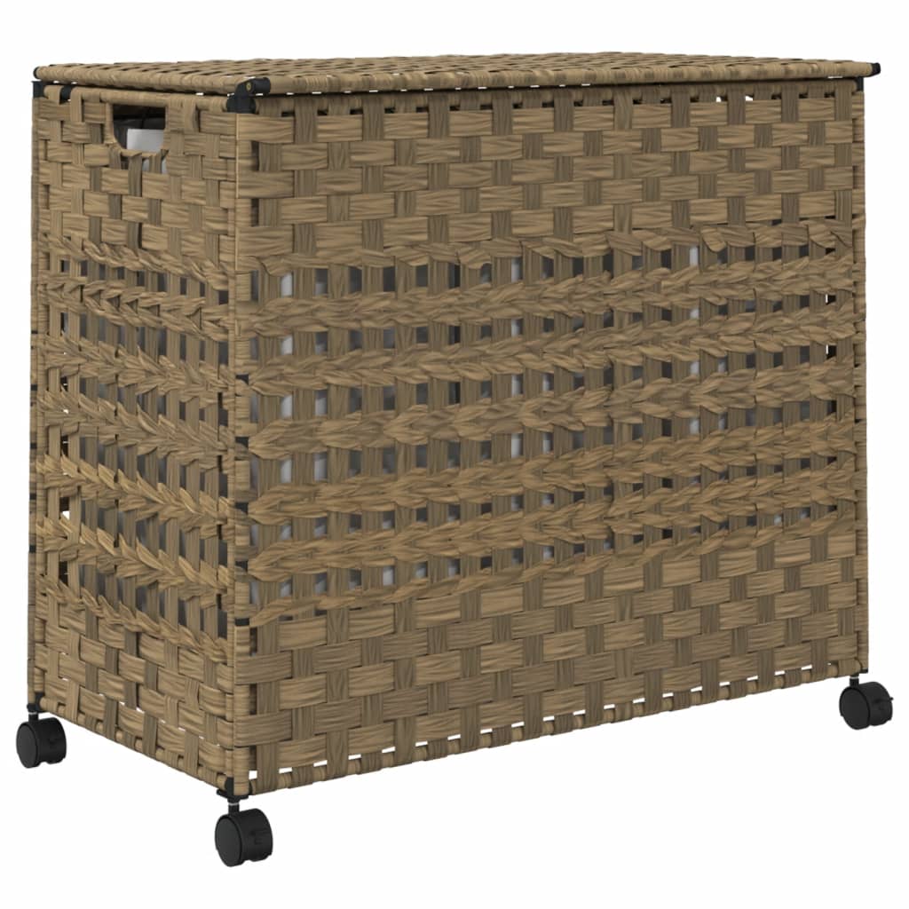 Cesto Portabiancheria Con Ruote 66x35x60 Cm Rattan - Image 5