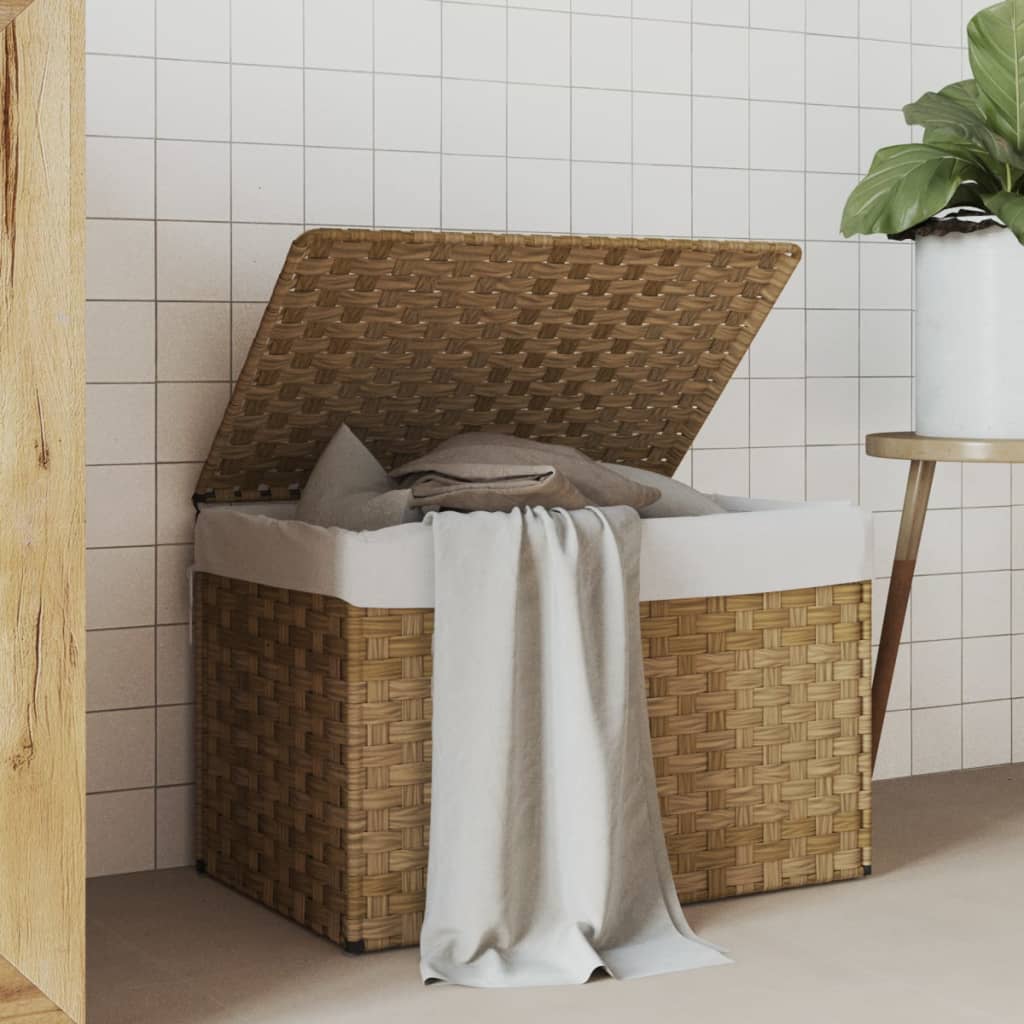 Cesto Portabiancheria Con Coperchio 55,5x35x34 Cm Polyrattan