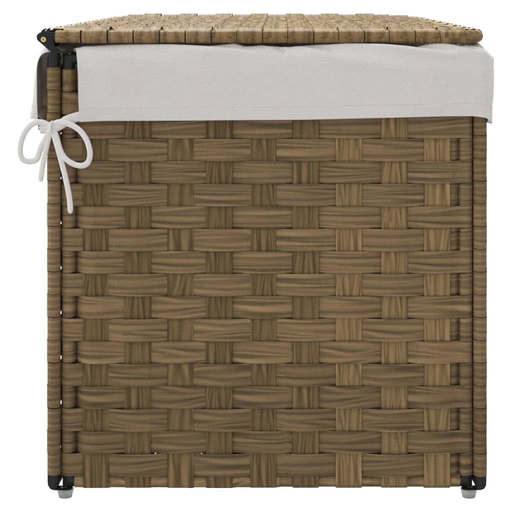 Cesto Portabiancheria Con Coperchio 55,5x35x34 Cm Polyrattan - Image 4