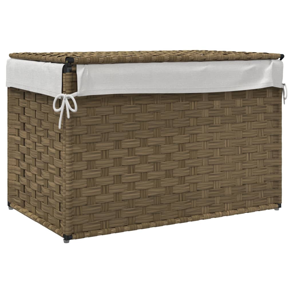 Cesto Portabiancheria Con Coperchio 55,5x35x34 Cm Polyrattan - Image 5
