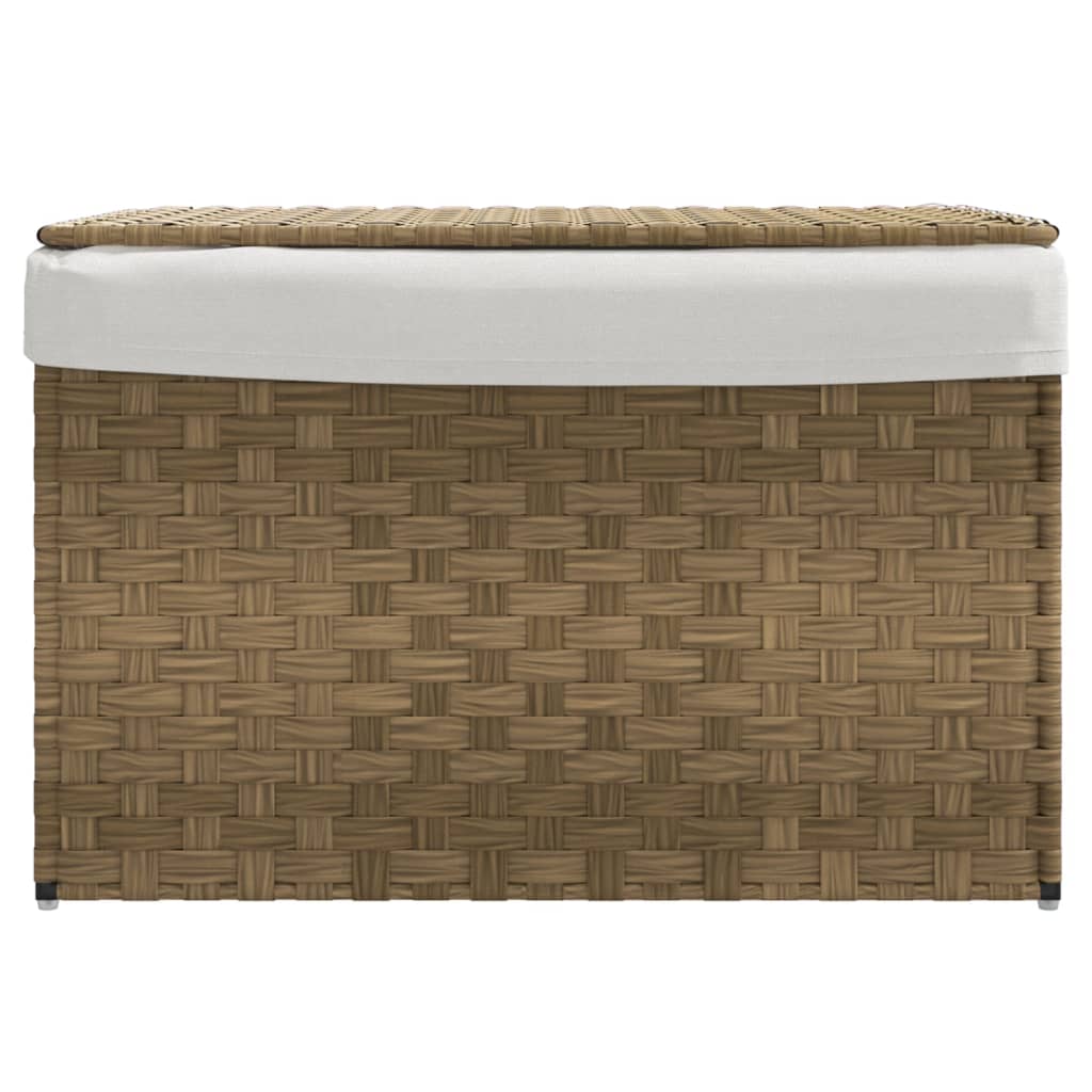 Cesto Portabiancheria Con Coperchio 55,5x35x34 Cm Polyrattan - Image 3