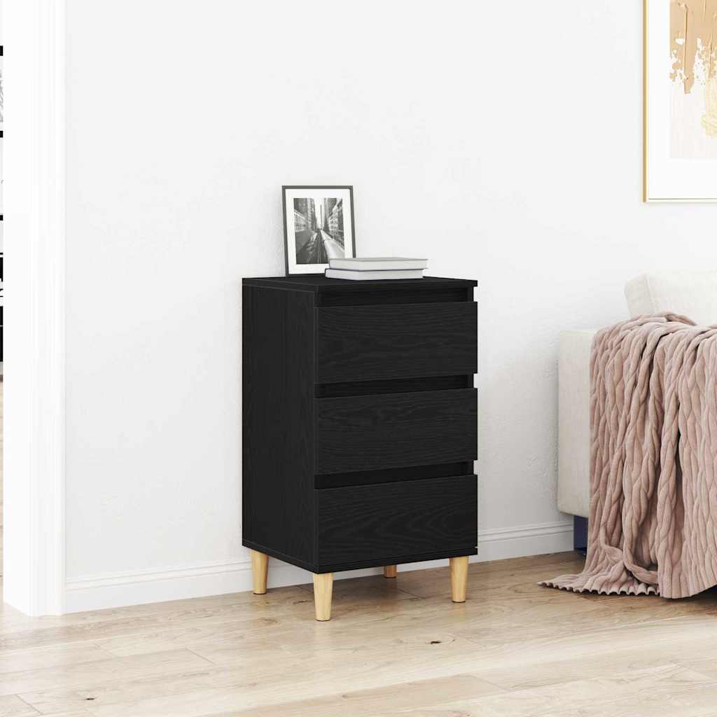 Armadio Da Notte Rovere Nero 40 X 35 X 70 Cm Legno Multistrato